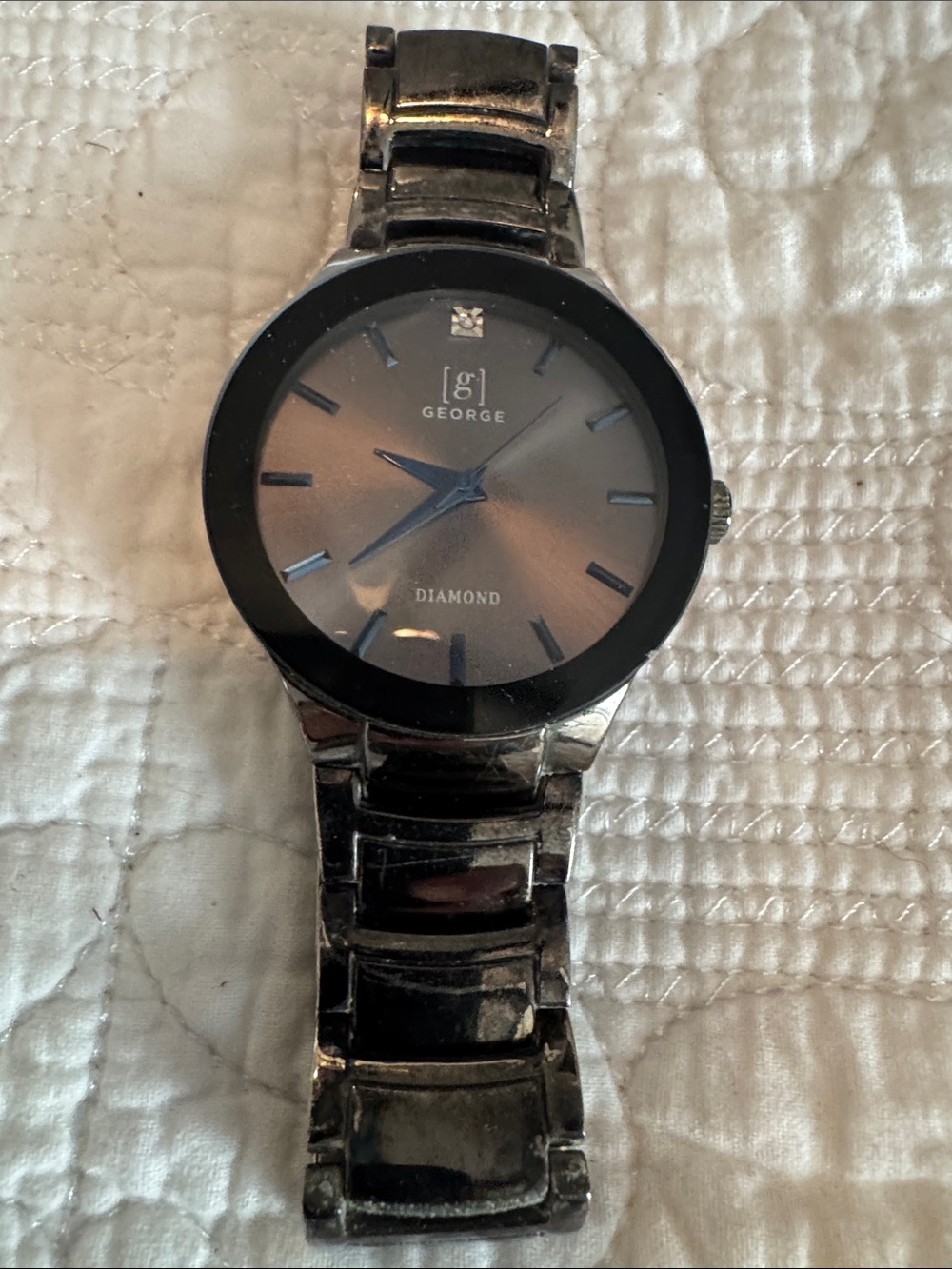 George Men's Black Stainless Steel Dress Watch